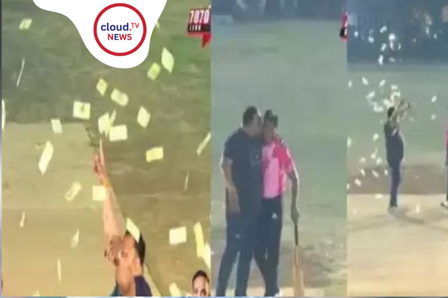 Cricketer Showered With Money in Maharstra
