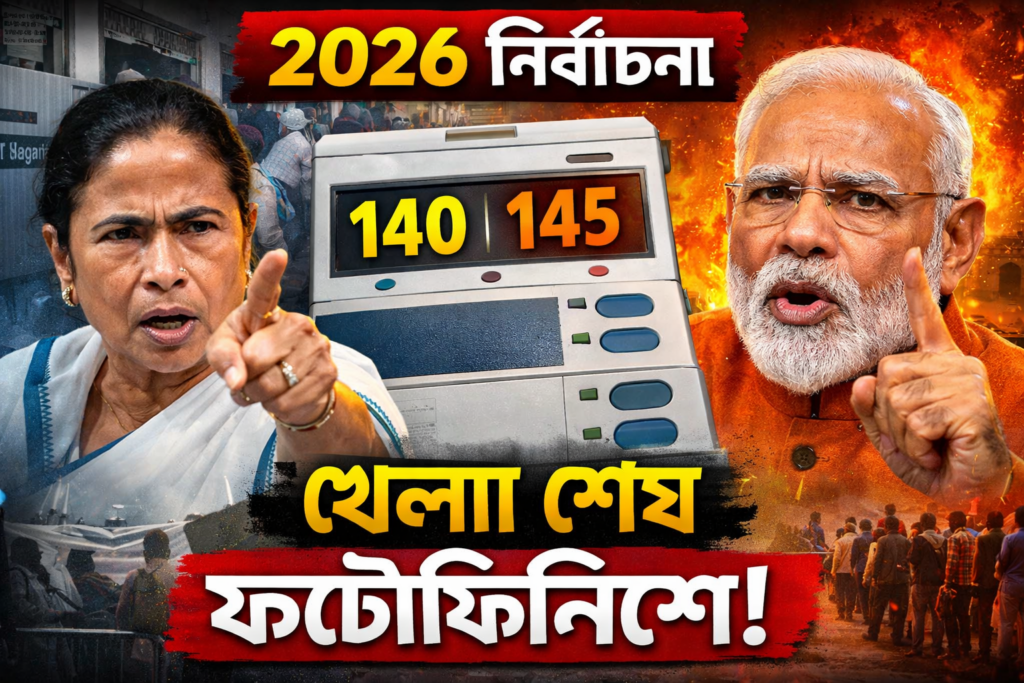 ২০২৬ নির্বাচন: ফটোফিনিশ লড়াইয়ের ইঙ্গিত! সংখ্যার অঙ্কে হাড্ডাহাড্ডি TMC-বিজেপি