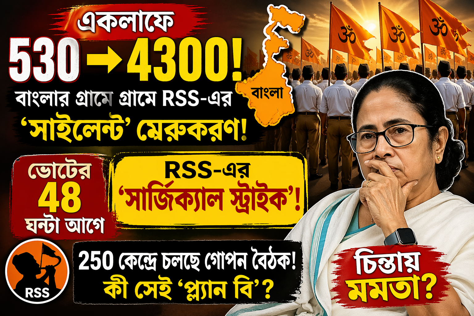 ৫৩০ থেকে ৪৩০০! বাংলায় RSS-এর ‘সাইলেন্ট এক্সপ্যানশন’